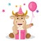 Happy birthday. Bull. Surprise. Vector illustration.