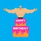 Happy birthday cake. Stripper from cake congratulation. vector i