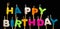 Happy birthday candles , Happy birthday colorful wording / Isolated white