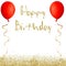 Happy birthday card background balloons glitter