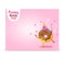 Happy Birthday card background with cute donut.