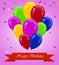 Happy birthday card with balloons