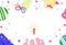 Happy birthday card, celebration party confetti stars scatter ca