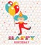 Happy birthday card with clown