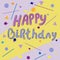 Happy Birthday card with colorful blot background