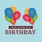 happy birthday card invitation colored balloons