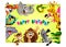 Happy Birthday card with Jungle animals