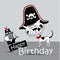 Happy Birthday Card pirate dog funny