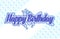 Happy Birthday card simple typography in a blue