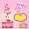 Happy Birthday card with strawberry cake