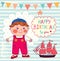 Happy Birthday cartoon card