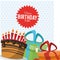 Happy birthday celebration party sweet cake gift boxes decoration