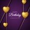 Happy Birthday celebration typography design for greeting card, poster or banner with realistic love balloons graphic element