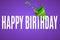 Happy Birthday. Celebratory banner for your design. Explodes a cracker with a multi-colored cantilever.