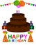 Happy birthday colorful greeting card vector