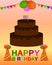 Happy birthday colorful greeting card vector