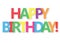 Happy Birthday! Colourful letters on white, vector illustration