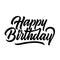 Happy birthday congratulation black handwriting lettering isolated