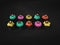 Happy Birthday cupcakes on chalkboard background