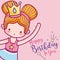 Happy birthday with cute ballet dancer card