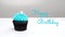 Happy Birthday cute cupcake on white background