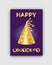 Happy Birthday Festive Card and Smart Golden Cone