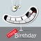 Happy birthday funny card smile gray