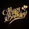 Happy Birthday - gold glitter hand lettering on