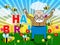 Happy Birthday Grandpa Garden As Surprise Greeting For Grandad - 3d Illustration