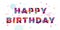 Happy Birthday greeting card confetti papercut multi color layers vector text