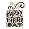 Happy birthday greeting card lettering. Hand drawn invitation. Typography background. Celebration text. Handwriting
