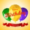 Happy birthday greeting card template with modern low polygonal balloons
