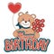 Happy birthday greeting cards with a cheerful teddy bear