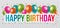 Happy Birthday Greetings with lettering Design and Balloons. Transparent Background.