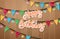 Happy birthday hanging vector background design. Happy birthday paper cut word hanging and clip in rope decorated