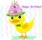 Happy Birthday Hat on a Duck