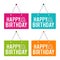 Happy Birthday with Icon hanging Door Sign. Eps10 Vector.