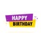 Happy birthday label sign. Greating card template vector