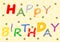 Happy Birthday lettering in various pattern