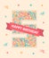 Happy birthday number 5 Colorful greeting card for five year