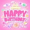 Happy Birthday pink card.