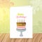 Happy Birthday postcard template withcake