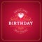 Happy birthday red romantic luxury greeting vintage social media post template vector flat