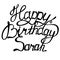 Happy birthday Sarah lettering