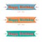 Happy Birthday set of ribbons, greeting card