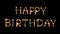 Happy Birthday text isolated on black background