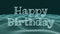 Happy birthday text on waves background