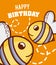 Happy birthday to you bees cartoon