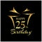 Happy Birthday twenty five years. Elegant design with number.