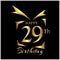 Happy Birthday twenty nine years. Elegant design with number.